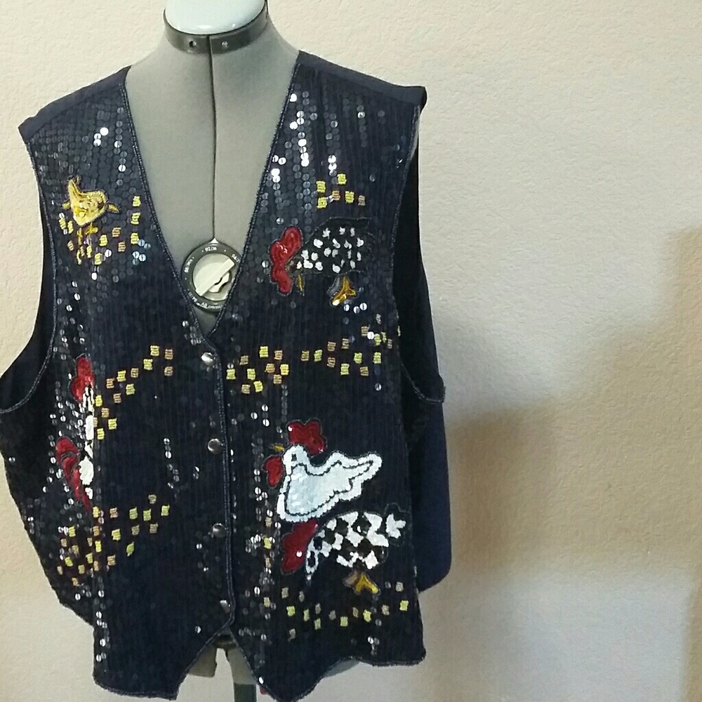 Quacker Factory  Vest Size 3 Chicken  Rooster Farm